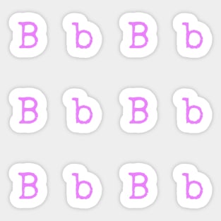 Pink Typewriter Letter B Sticker